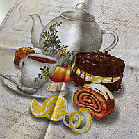 Рушник бавовна з чайником, чашкою та лимоном, 45х70 см