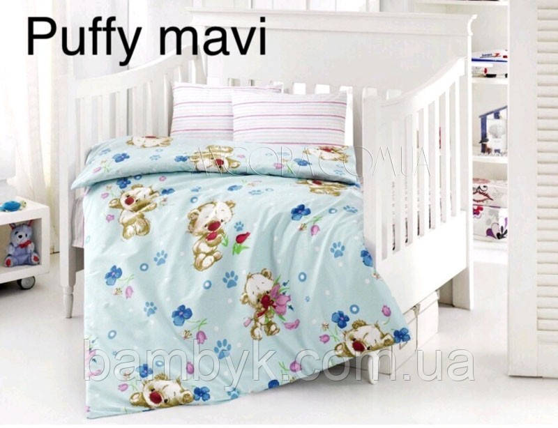 Постіль у дитяче ліжечко (для новонароджених) ранфорс "Puffy Mavi" Altinbasak Туреччина