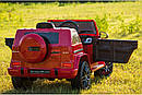 Дитячий електромобіль Джип 4179 EBLR-3, Mercedes-Benz G63, колеса EVA, шкіряне сидіння, червоний, фото 2