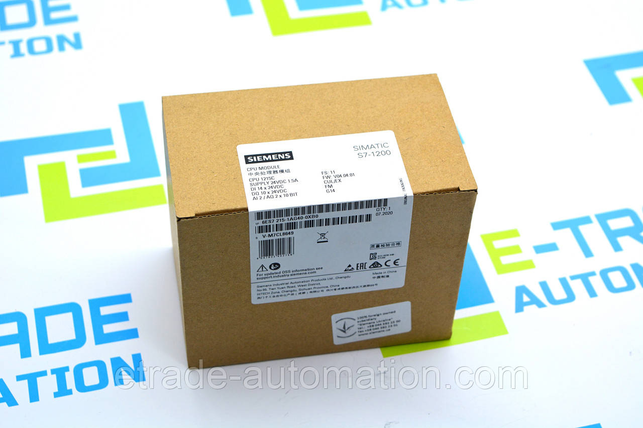 Контролер Siemens 6ES7215-1AG40-0XB0
