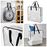 Велика міцна сумка-чохол для зберігання речей IKEA DIMPA 65x22x65 см органайзер для одягу ІКЕА ДІМПА