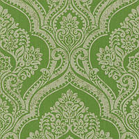 088808 обои текстильные Valentina Rasch Германия зеленые серо зеленые сочные ажурные стильные неоклассика 53см