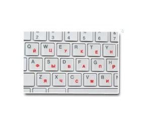 Качественные наклейки букв на клавиатуру прозрачные русские для ноутбука красные для восстановления клавиш - фото 3 - id-p1408101239