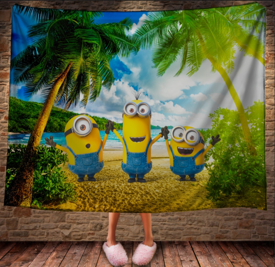 Плед з 3D принтом на тему: Despicable Me - Minions. Міньони на відпочинку 150х200 см., фото 1