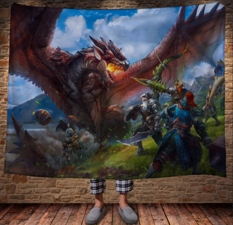 Плед з 3D принтом на тему: Мисливець на монстрів. Monster Hunter