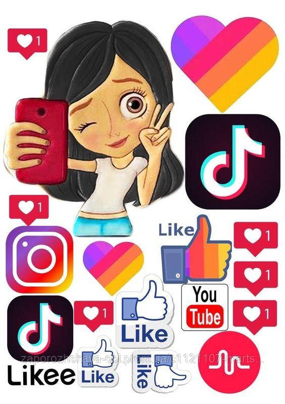 Інстаграм,лайки, тик струм вафельна картинка, фото 1