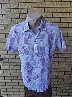 Рубашка мужская летняя коттоновая брендовая высокого качества FENOMEN, Турция