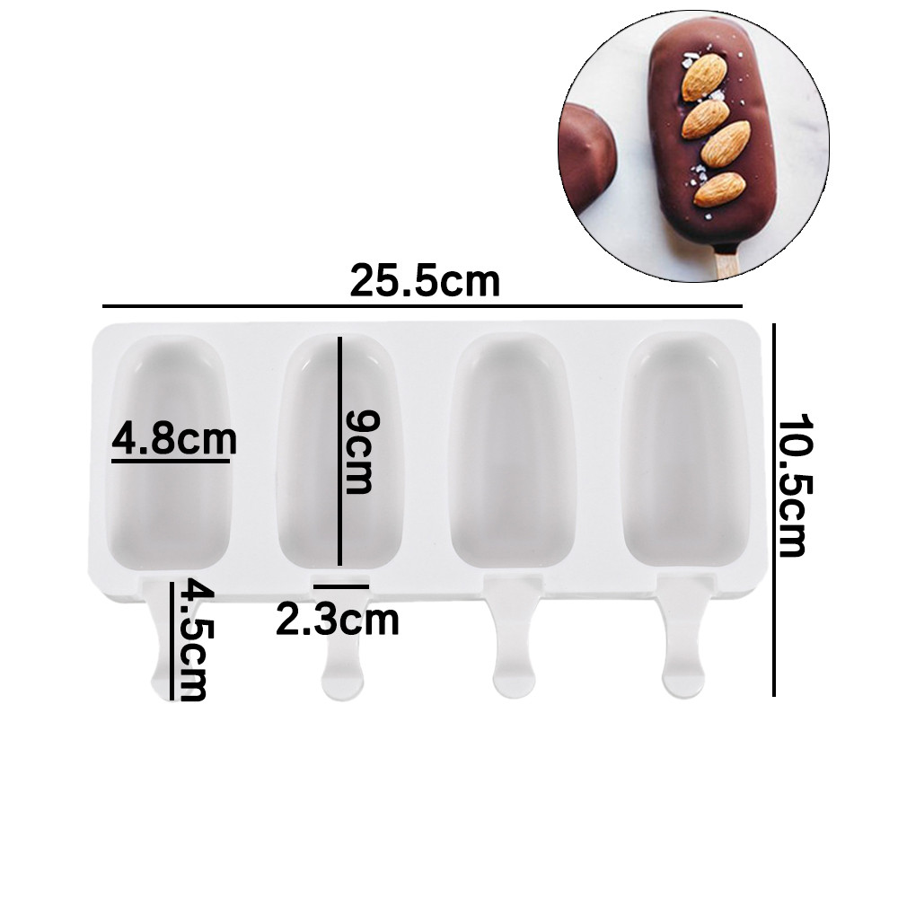 Форма силиконовая для мороженного на палочке, на 4 ячейки , эскимо, фруктовый сок - фото 2 - id-p1408687583
