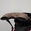 Муфта рукавички відрядна, на коляску / санки, для рук, чорний фліс (колір - коричневий матовий), фото 2