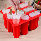 Форма силіконова для морозива "Ескімо" на паличці, на 9 комірки, фото 7