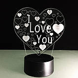Світильник 3D *I Love You*, Подарунки подрузі на 8 березня, Ідеї подарунків на 8 березня подругам, фото 9