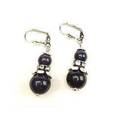 Авантюрин. Сережки з натурального каменю МАРІАННА.