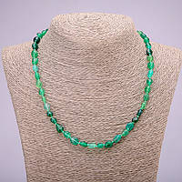 Намиста з натурального каменю Зелений Агат галтування d-7х9(+-)мм L-48см купити біжутерію дешево оптом в інтернеті