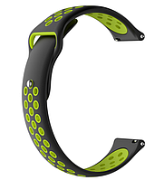 Ремешок DK Silicone Sport Band Nike 20mm для Смарт-Часов Huawei, Samsung, Xiaomi (011906) (black / green)