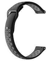 Ремешок DK Silicone Sport Band Nike 20mm для Смарт-Часов Huawei, Samsung, Xiaomi (011906) (black / grey)