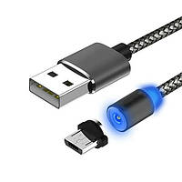 Магнитный кабель Micro USB X-Cable Круглый 360 градусов Черный