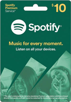 Spotify 10$ Premium Gift Card (1 месяц), US-регион, фото 4