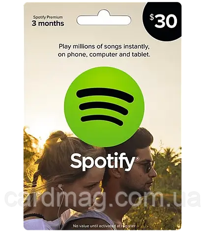Spotify 30$ Premium Gift Card (3 місяці), US-регіон, фото 3