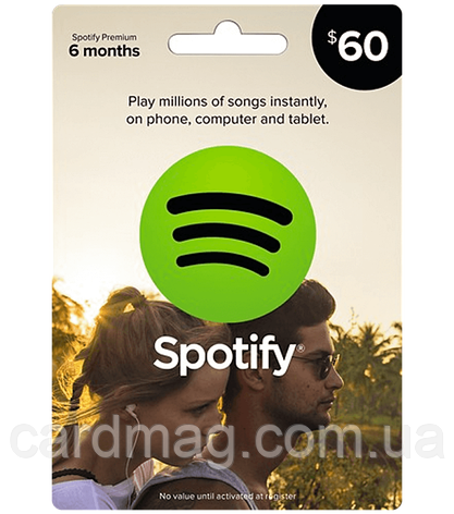Spotify 60$ Premium Gift Card (6 місяців), US-регіон, фото 3