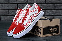 Мужские кеды Vans Old Skool Checkerboard х Supreme Red White