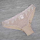 Труси бразиліани жіночі "НАСТУРЦІЯ" розмір S з мереживом бежеві, 20027339, фото 7