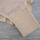 Труси бразиліани жіночі "НАСТУРЦІЯ" розмір S з мереживом бежеві, 20027339, фото 10