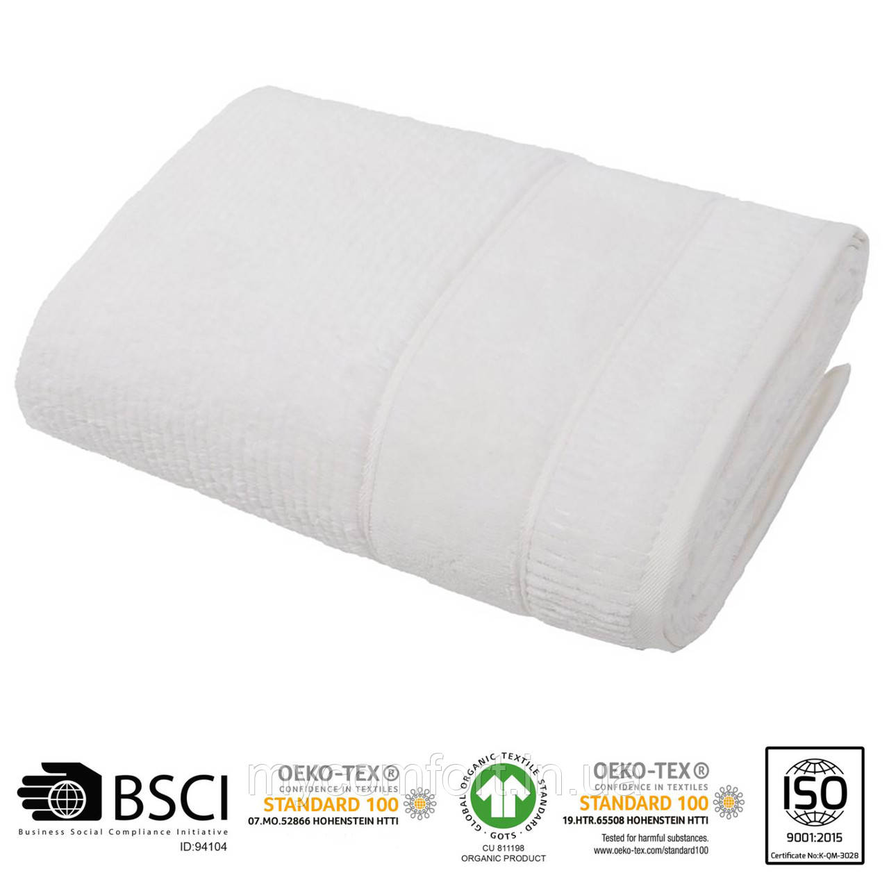 Рушник банний ECOCOTTON 80х150 з 100% органічної бавовни. Білий (Туреччина)