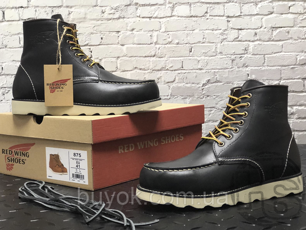 Зимові черевики Red Wing USA Classic Moc 6-inch Boot 8424890 Black 8849 (позов. хутро)