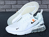 Жіночі кросівки Off-White x Nike Air Max 270 Triple White AH6789-110, фото 5