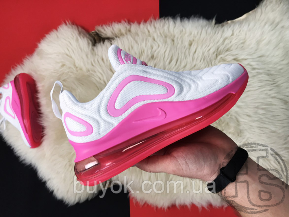 Жіночі кросівки Nike Air Max 720 White Pink Rise Laser Fuchsia AR9293-103