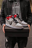 Чоловічі кросівки Air Jordan 1 Retro Smoke High Light Grey 555088-126, фото 3