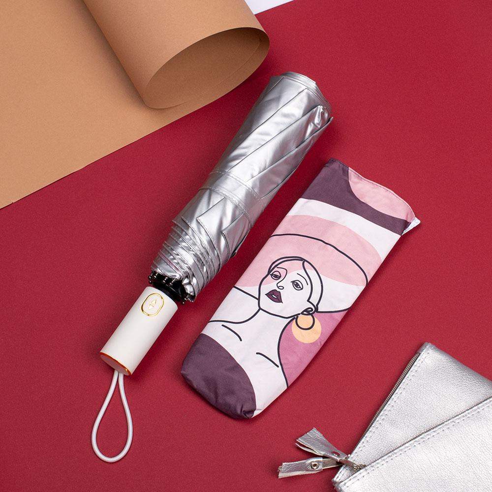 Парасолька жіноча складана повний автомат з малюнком усередині купола KAFA "Модниця", фото 1