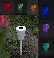 Сонячний світильник для газону LED RGB+White. 10 кольорів, 2 режими