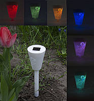 Сонячний світильник для газону LED RGB+White. 10 кольорів, 2 режими