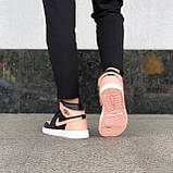 Жіночі кросівки Air Jordan 1 Retro High Black Crimson Tint 555088-081, фото 5