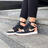 Жіночі кросівки Air Jordan 1 Retro High Black Crimson Tint 555088-081, фото 8