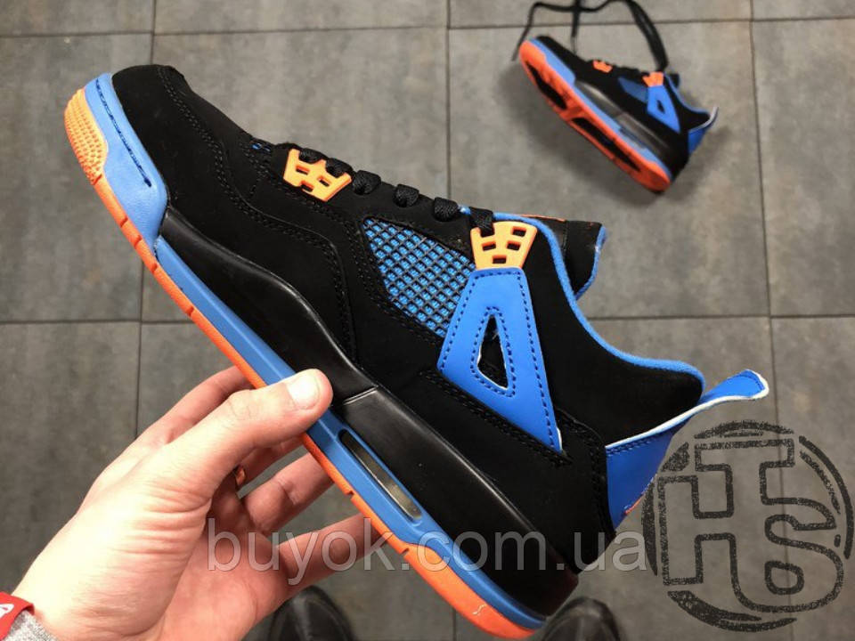 Жіночі кросівки Air Jordan 4 IV Retro Cavs Black/Orange Blaze/Old Royal 308497-027