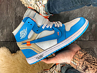 Чоловічі кросівки Air Jordan 1 Retro High Off-White University Blue AQ0818-148