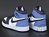 Чоловічі кросівки Air Jordan 1 Retro High Obsidian UNC White Blue 555088-140, фото 3