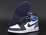 Чоловічі кросівки Air Jordan 1 Retro High Obsidian UNC White Blue 555088-140, фото 5