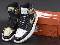 Женские кроссовки Air Jordan 1 Retro High NRG Black Metallic Gold White 861428-007