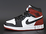 Жіночі кросівки Air Jordan 1 Retro High Black Toe White/Varsity Red 575441-184, фото 2