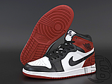 Жіночі кросівки Air Jordan 1 Retro High Black Toe White/Varsity Red 575441-184, фото 4