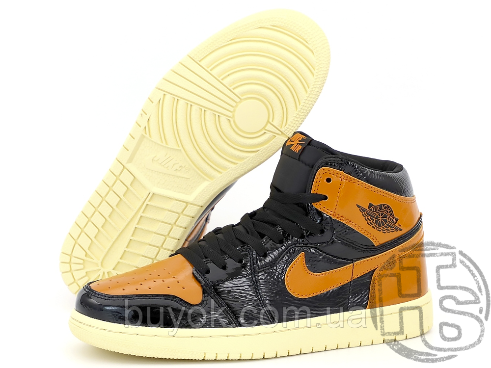 Чоловічі кросівки Air Jordan 1 Retro High Shattered Backboard Black Orange 575441-028