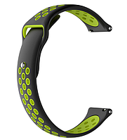 Ремешок DK Silicone Sport Band Nike 22mm для Смарт-Часов Huawei, Samsung, Xiaomi (011907) (black / green)