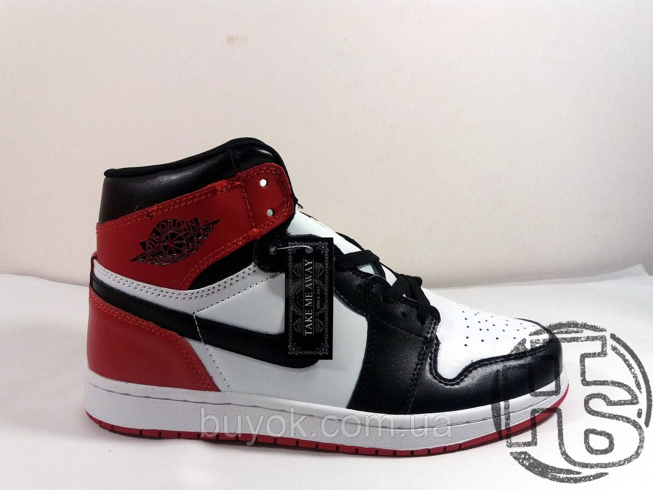 Чоловічі кросівки Air Jordan 1 Retro High Black Toe White/Black/Varsity Red 575441-184