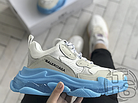 Женские кроссовки Balenciaga Triple S Clear Sole Beige Blue размер 40