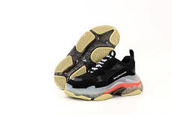 Жіночі кросівки Balenciaga Triple S Clear Black Red Sole Beige ALL03374