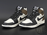 Чоловічі кросівки Air Jordan 1 Retro High Dark Mocha Black 555088-105, фото 3