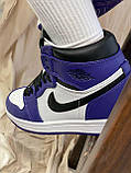 Жіночі кросівки Air Jordan 1 Retro High Court White Purple 555088-500, фото 2